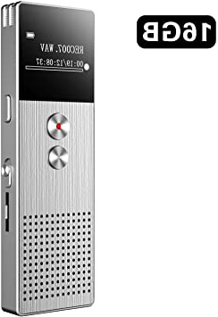 Grabadora de Voz BENJIE 16G Grabador de Audio con Sonido Activado, Grabadora de Voz Espia con Soporte de Micrófono Doble Tarjeta TF 32G Ampliar para Conferencias Reuniones Entrevistas Clase