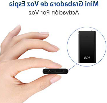 H+Y Mini Espía Grabadora de Voz, 8 GB Portatil Grabadora con Activación por Voz, Recargable por USB y Funciones MP3, Ideal para Clases, Reuniones, Entrevistas, Hasta 96 Horas