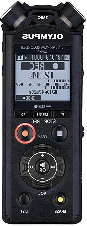 Olympus LS-P4 PCM - Grabadora de voz y música (memoria de 8 GB, ranura microSD, USB directo, Bluetooth), Negro