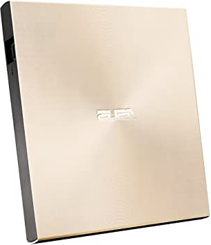 ASUS ZenDrive U9M SDRW-08U9M-U - Unidad de Disco óptico (8X, USB Tipo C + Tipo A, Compatible con Mac, 13.9 mm ultradelgada, compatibilidad con M-Disc, encriptación de Disco, E-Green, E-Media), Oro
