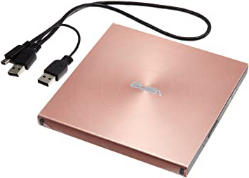 ASUS SDRW-08U5S-U - Grabadora Externa de DVD 8X,Cubierta de Metal (Aluminio), diseño de Pedestal, Compatible con Mac, 12,9 mm ultradelgada, compatibilidad con M-Disc, encriptación de Disco