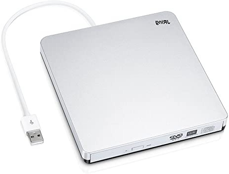 JRing USB 2.0 Portable DVD Combo Drive Slim DVD Leer CD R CD RW Grabador Universal DVD SuperDrive para Windows y Mac OS para iMac Macbook Pro Lenovo DELL Acer ASUS Sony (Blanco)