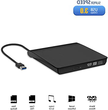 Antika Grabadora de DVD/CD Externa USB 3.0 Portátil Diseño Ultra Delgado, Lector de DVD/CD con Capacidad de Corrección de Errores, Compatible con WIN98/XP/WIN7/WIN8/WIN10/XP/VISTA/Mac OS 8.6 (Black)