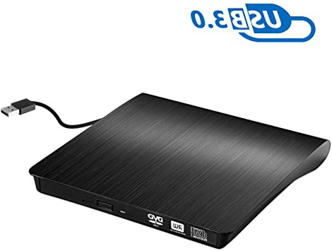 Grabadora CD / DVD Externa Usb 3.0, Rodzon Unidades de DVD Externa Portátil CD / DVD /-RW / ROM Estable con Lector / Quemador / Re - Quemador para Win 10 / 8 / 7 / XP / Vista / Linux / Mac OS