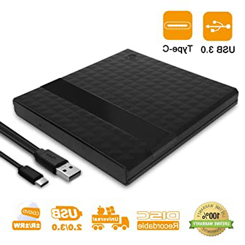 Grabadora CD DVD Externa – FAGORY USB 3.0 Tipo-C Ultra Slim CD DVD +/-RW Unidad CD Externa Rápida Lector, Plug & Play, Transmisión de Datos Rápida para Laptop Desktop PC Windows 7/8/10, Linux, MAX OS