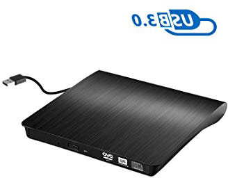 Grabadora CD / DVD Externa Usb 3.0, Rodzon Unidades de DVD Externa Portátil CD / DVD /-RW / ROM Estable con Lector / Quemador / Re - Quemador para Win 10 / 8 / 7 / XP / Vista / Linux / Mac OS