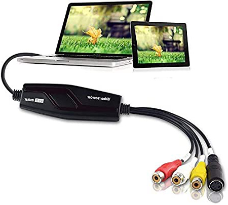 DIGITNOW! Convertidor de captura de vídeo USB, VHS a DVD Digital Grabber Grabador , Capturadora Digitalizadora de vídeo para Mac Windows