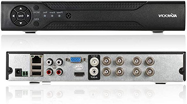 KKmoon 8CH Canales AHD DVR NVR Full 1080N/720P (P2P, Network Onvif, Grabador de Video Digital, Soporta Plug y Play, Android/iOS APP, Detección de Movimiento, Email Alarma, PTZ para 2000TVL CCTV Cámara de Vigilancia)