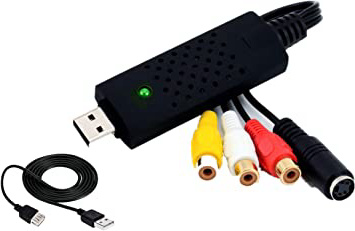 TCNEWCL Convertidor de Captura de vídeo USB, VHS a DVD Digital Grabber Grabador, Capturadora Digitalizadora de vídeo para Windows 10 8 7