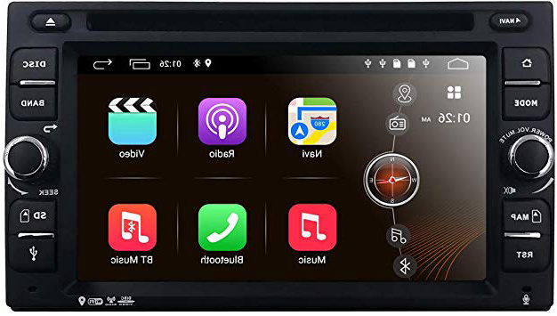 Android 9.0 Car Stereo Quad Core 16GB+ 2GB Double DIN DVD CD Player with Bluetooth GPS Navigation 6.2 Inch Touch Screen - Support WiFi, MirrorLink, Backup Camera, AUX Input, USB SD