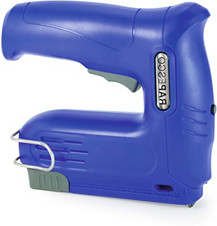 Rapesco T12 grapadora/clavadora eléctrica inalámbrica con batería de ion de litio de 4V integrada y 200 grapas - azul oscuro