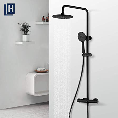 HOMELODY Columna Ducha Negro Termostatica