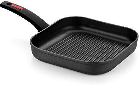 Monix Titan - Grill con Rayas 28 cm, aluminio forjado con antiadherente reforzado con titanio, full induction