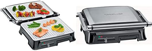 Clatronic KG 3571 Grill de asar con tapa basculante, 2000 W, cerámica, Plateado