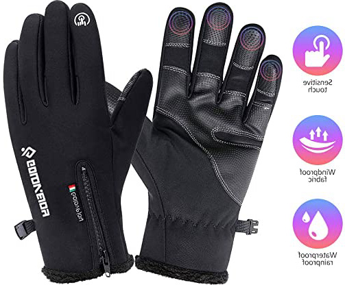 COSYINSOFA Guantes Impermeables Pantalla Táctil Esquí al Aire libre Ciclismo Acampar Senderismo Guantes, Antideslizantes Guantes Térmicos de Invierno de dedo Completo para Hombres y Mujeres