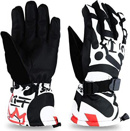 Guantes de Esquí Invierno para Hombre Mujer -22 ºC Cálido Aislamiento Aire Libre a Prueba de Viento Impermeable Nieve Protegen al esquí Snowboard trituración traspaleo Bolas