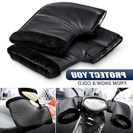 Audew Manoplas de Moto Manillar Protector con Lana e Algodón, Guantes de Moto Invierno Impermeable al Viento para Moto Scooter