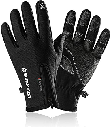 CHEREEKI Guantes de Invierno, Guantes Moto y Ciclismo para Hombre y Mujer Pantalla Táctil Anti-Viento Antideslizante