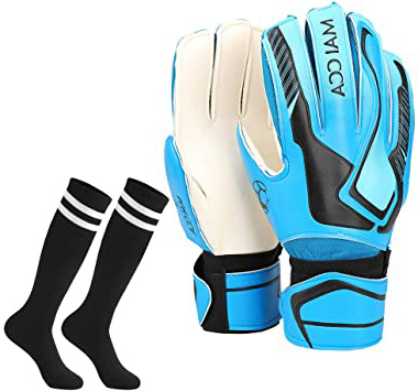 Villavivi 2 Artículos De Portero: Guantes De Portero De Fútbol con Protectores para Dedos + Calcetines De Fútbol para Niños, Niños