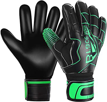 Brace Master Guantes de Portero con Fuerte Agarre y Protección para los Dedos, Guante de Portero de Palma 3 + 3MM para Hombres y Mujeres, Entrenamiento y Partido, Interiores y Exteriores