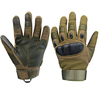 Xnuoyo Goma nudillo Duro Dedo Completo y Medio Dedo Guantes Guantes Protectores Guantes de Pantalla táctil para Motocicleta Ciclismo Caza Escalada Acampar Ejercito Verde L
