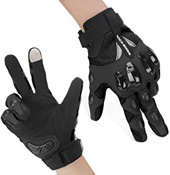 Guantes Moto Verano Mujer Hombre Guantes Moto con Protección Dedo Completo Antideslizante