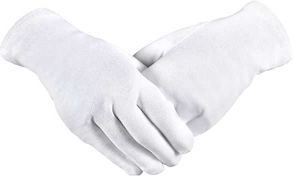 4 Pares de Guantes de Algodón Guantes Hidratantes Guantes de Spa de Mano de Cosmético para Mujeres y Chicas, Blanco (S)