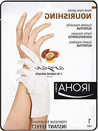 Iroha Nature - Guantes Nutritivos para Manos con Argán, 2 Guantes para un uso | Mascarilla Nutritiva Manos Aceite de Argán