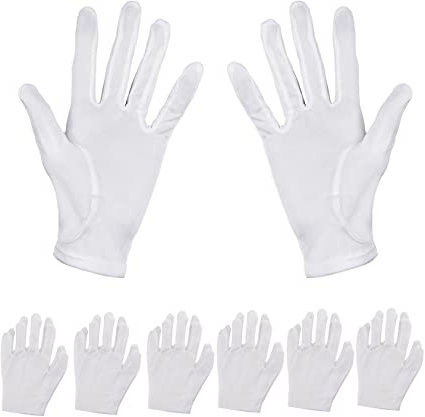 Pack de 6 pares de guantes hidratantes Aboat, de algodón blanco, para hidratar las manos