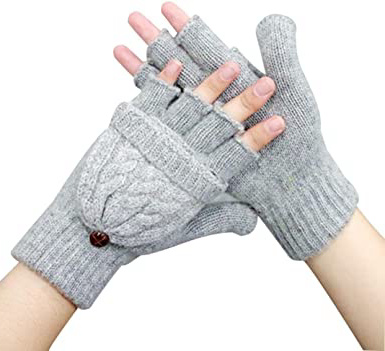FAMILIZO Guantes Lana de Tejer Invierno Mujer Mujer de punto Stretch Elástico Warm Half Finger Sin dedos Gloves