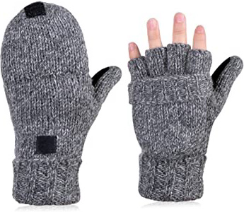 VBIGER Guantes Invierno Unisex Mitones de lana de punto caliente Manoplas