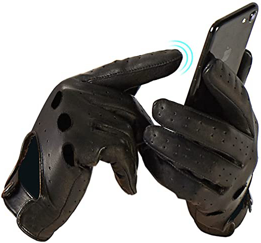 Harssidanzar Guantes de cuero de
