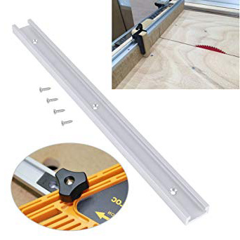 400mm T-Tracks Guia de Aluminio T-Slot Ranura,Barra para Ingletadora de Mesa,Guía de Herramienta de Sujeción Con 4 Tornillos, para Sierra de Brazo Radial, Banco de Trabajo, Prensa de Taladro