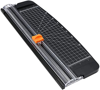 flintronic Cortadora de Papel A4, Guillotina de Papel con Automático de Seguridad Salvaguardar, Corte de Rejilla y Ángulo, para Cupón Craft Etiqueta de Papel o Foto(Negro, 38cm)