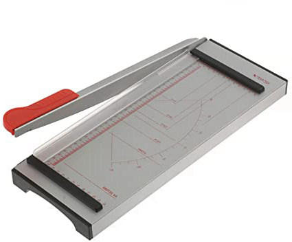 Genie GH 40 - Guillotina metálica para papel (DIN A4, capacidad para 6 hojas), color gris y rojo
