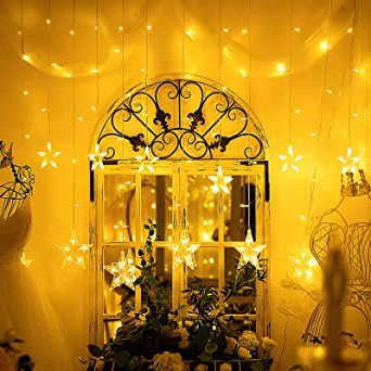 Guirnaldas Luminosas Estrellas Cortina Luces,