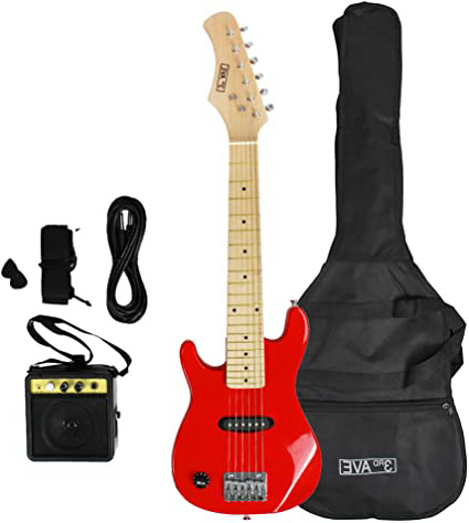 3rd Avenue STX30RDPK - Paquete junior de guitarra eléctrica, Rojo