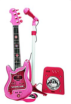 CLAUDIO REIG-Conjunto Flash micrófono + bafle + Guitar, Color Rosa (8441)