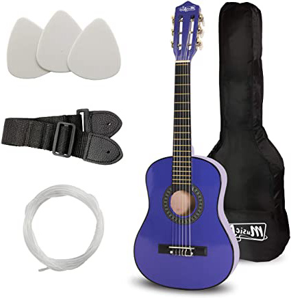 Music Alley Junior Guitarra acústica clásica de niños, color Azul