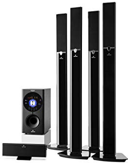 auna Areal 653 - Home Cinema 5.1 , Sistema Sonido Surround , Concept 620 Envolvente , Rendimiento 145W RMS , Subwoofer sidefiring , Altavoces satélite, Bassreflex , Bluetooth , USB , SD , AUX , Negro