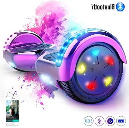 MARKBOARD Hoverboard Patinete Eléctrico 6.5" Hover Scooter Board con Luces LED, Scooter Electrico Flash Ruedas con Bluetooth, Scooter Monopatín Auto Equilibrio