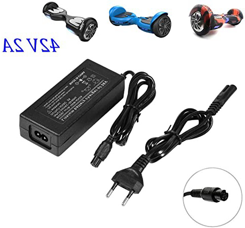 Fortspang Cargador de batería 42V 2A Adaptador de Corriente para Mini Smart Scooter eléctrico, Adaptador Universal de Cargador de batería para Swagtron, Segway, Sports Mod, Dirt Quad y Hoverboard