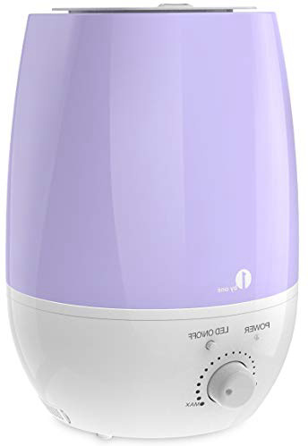 1byone Humidificador ultrasónico de 6 L, sin Ruido, 7 Luces LED y Apagado automático para su Oficina y casa (Púrpura)