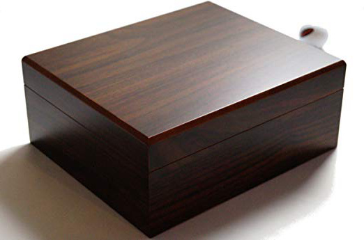 GERMANUS Humidor de Puros con Higrómetro y Humidificador y el Manual Germanus Libro en Marrón