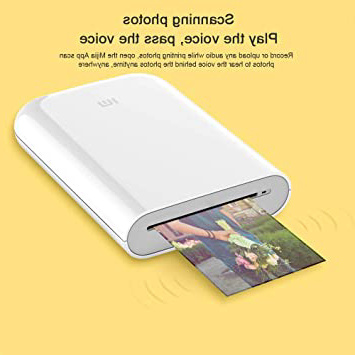 Impresora Fotográfica Portátil,para Xiaomi Mijia Impresora Fotográfica Inalámbric,Impresión Sin Tinta,AR Fotos,Compartir Bluetooth,5 x 7.6 cm,313 x 400 PPP,para Viaje,Cenas,Fiestas,Regalos (Printer)