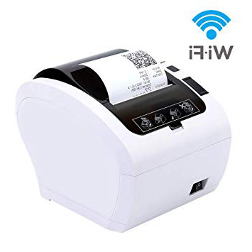 MUNBYN Impresora de Ticket Térmica WIFI Inalámbrica, Tiketera de 80mm de Recibos, Impresora Etiquetas Velocidad 300mm/s ESC/POS USB Compatible con Android/ Windows, Blanca