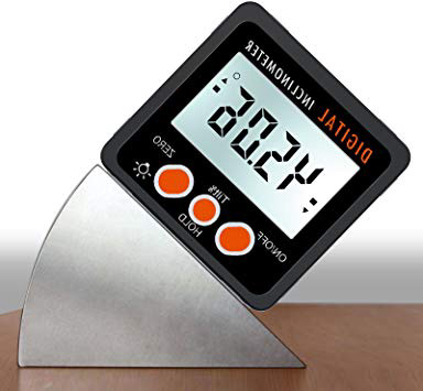 AUTOUTLET Inclinómetro Digital Protractor 4 * 90 ° Nivel Buscador de ángulos de Caja Retroiluminación Indicador de nivel Indicador de bisel con base magnética IN / FT, mm / m
