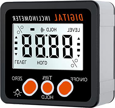 Proster Buscador de Ángulo LCD Inclinómetro Digital con Base Magnética Transportador de Angulo con Luz de Fondo y Función de Reestablecer con Batería para Carpintería Mantenimiento de Automóviles