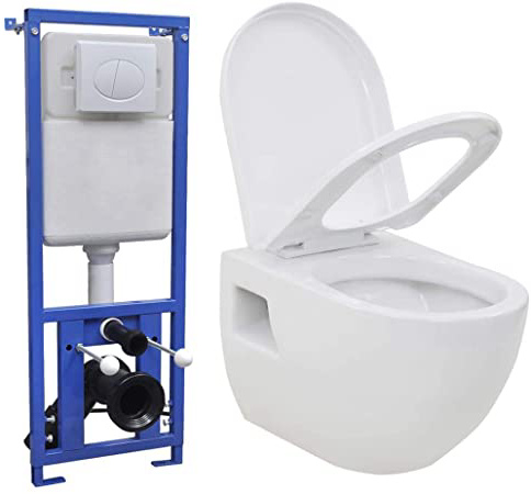 vidaXL InodoroColgado de Pared con
