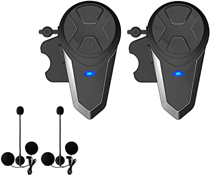 Lemnoi BT-S3 Intercomunicador Casco Moto, Intercomunicador Bluetooth para Moto Manos Libres Radio FM, Gama Comunicación Intercom de 1000m, Impermeabilidad (BT-S3*2)